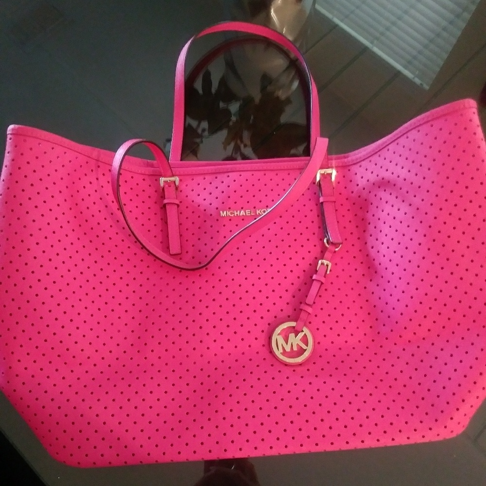Michael Kors tote handbag hot pink